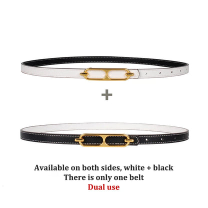 Casual Basic Porous Adjustable Double Sided Use Thin Belts For Women