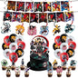 Anime Demon Birthday Theme Gifts Bags Keychain tattoo sticker Demon Slayer Candy Bags Packaging Giveaway Party Favors Gifts Supp