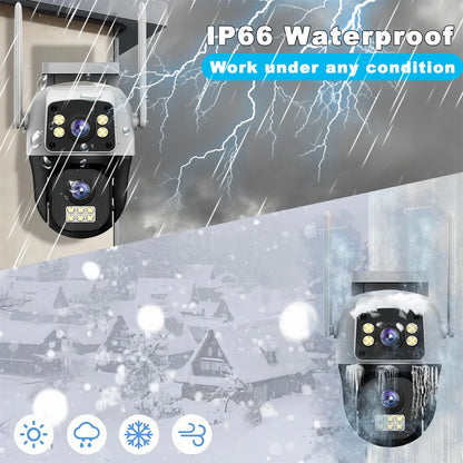 8MP 4G Camera Dual Lens Dual Screen Wireless WiFi Outdoor Surveillance Two-way Audio  Auto Tracking CCTV Cameras PTZ IP Cameras