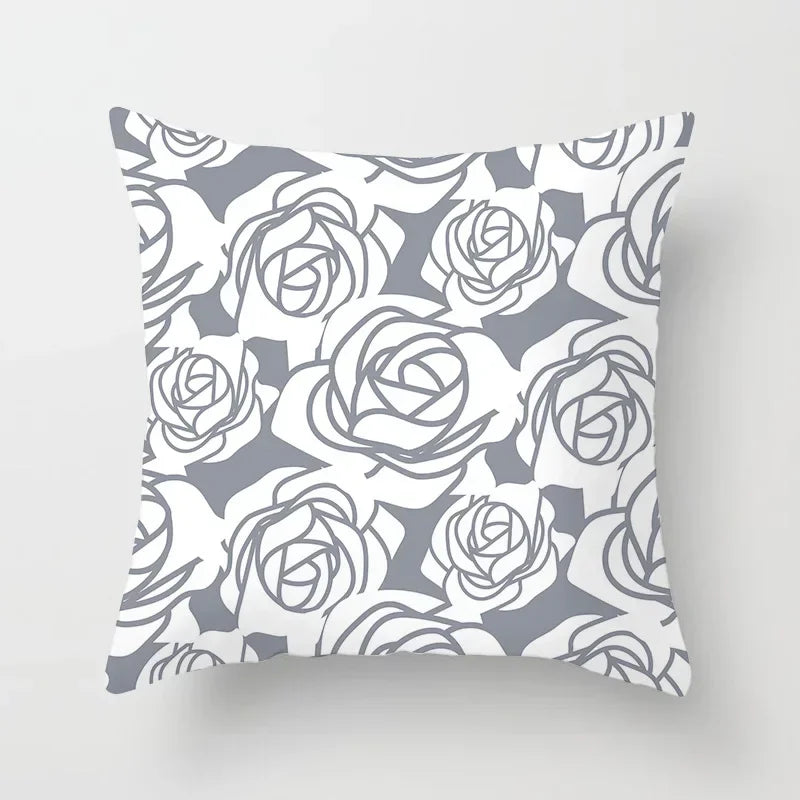 European Gray Pillowcase Geometric Pillow Cover Sofa Cushion Cover Garden Throw Pillows Hotel Outdoor Cushions car Chair 45X45cm