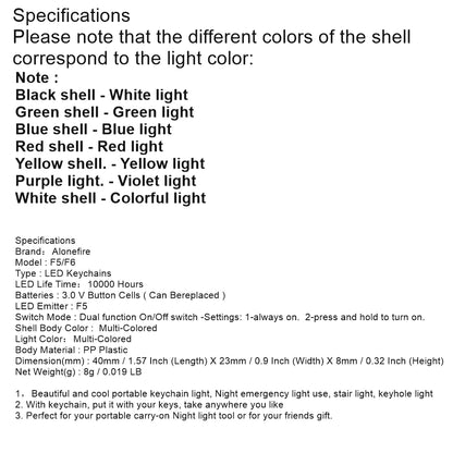 1/10/50/100pc/Mini LED Keychain light White Red Yellow Green Blue Purple light flashlight Portable Emergency Lighting Torch lamp