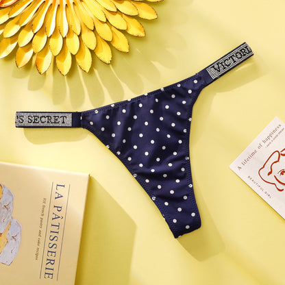 VS Underwear Thong Hipster Seamless Women Polka Dot Lace Bikini Cheeky Panties Set Victoria Secret Breathable Cotton Hipster
