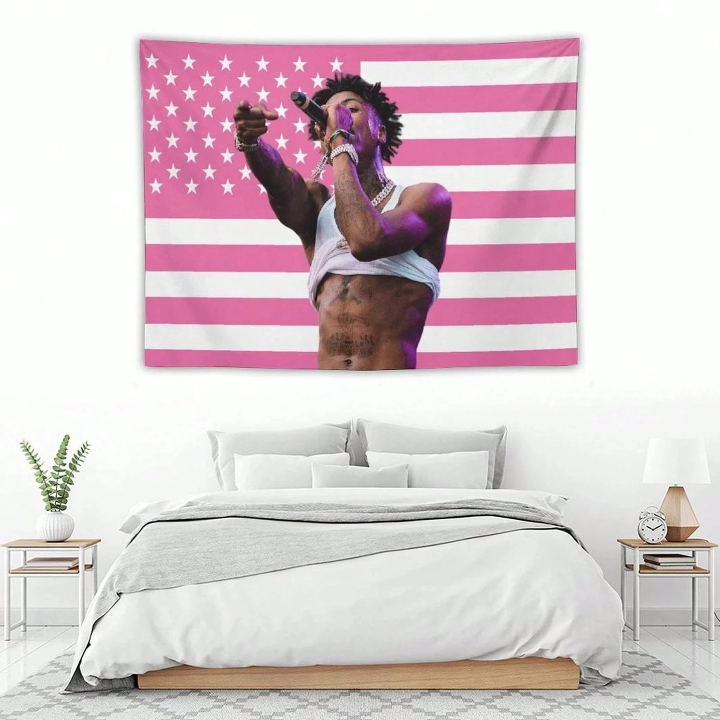 YoungBoy Rapper Tapestry, Music Art Poster Flag for Room Aesthetic, Bedroom, Living Room, Home Office, Dorm & Party Decor