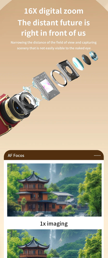 4K Retro Digital Camera 64MP Ultra Clear Pixels 16X Zoom 20 HD Screen Portable CCD Vintage Camera For Beginners And Students