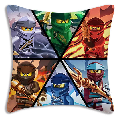 Pillow Covers Cartoon For Game Ninjagos Sofa Decorative Home Double-sided Printing Short Plush Cute Cushion Cover