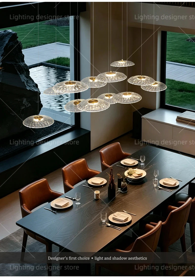 Dining room pendant light Modern villa dining room Kitchen pendant light designer glass Multi-head Hanging Lamp pendant light