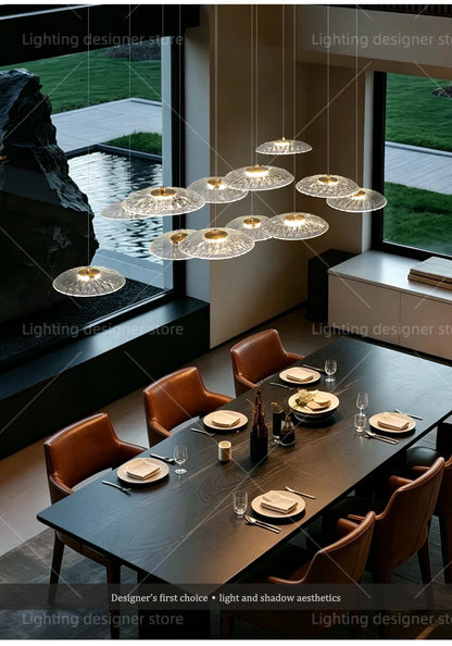 Dining room pendant light Modern villa dining room Kitchen pendant light designer glass Multi-head Hanging Lamp pendant light