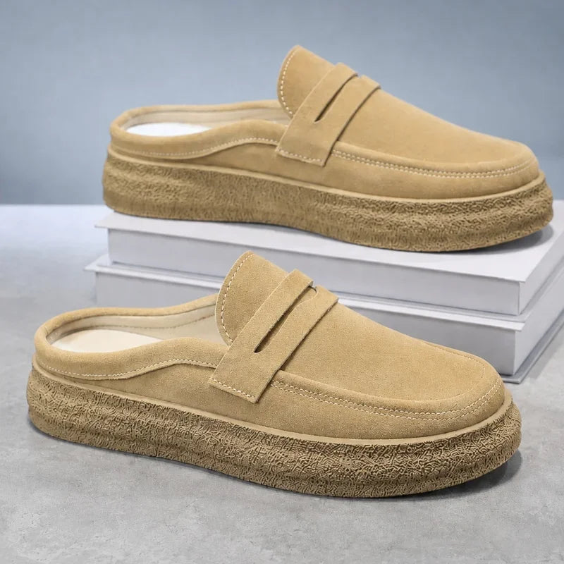Summer Half Shoes Man Lazy Shoes Comfortable Soft Loafers For Men Moccasins Slip-on Mules Men's Casual Shoes Platform Slippers