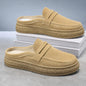 Summer Half Shoes Man Lazy Shoes Comfortable Soft Loafers For Men Moccasins Slip-on Mules Men's Casual Shoes Platform Slippers