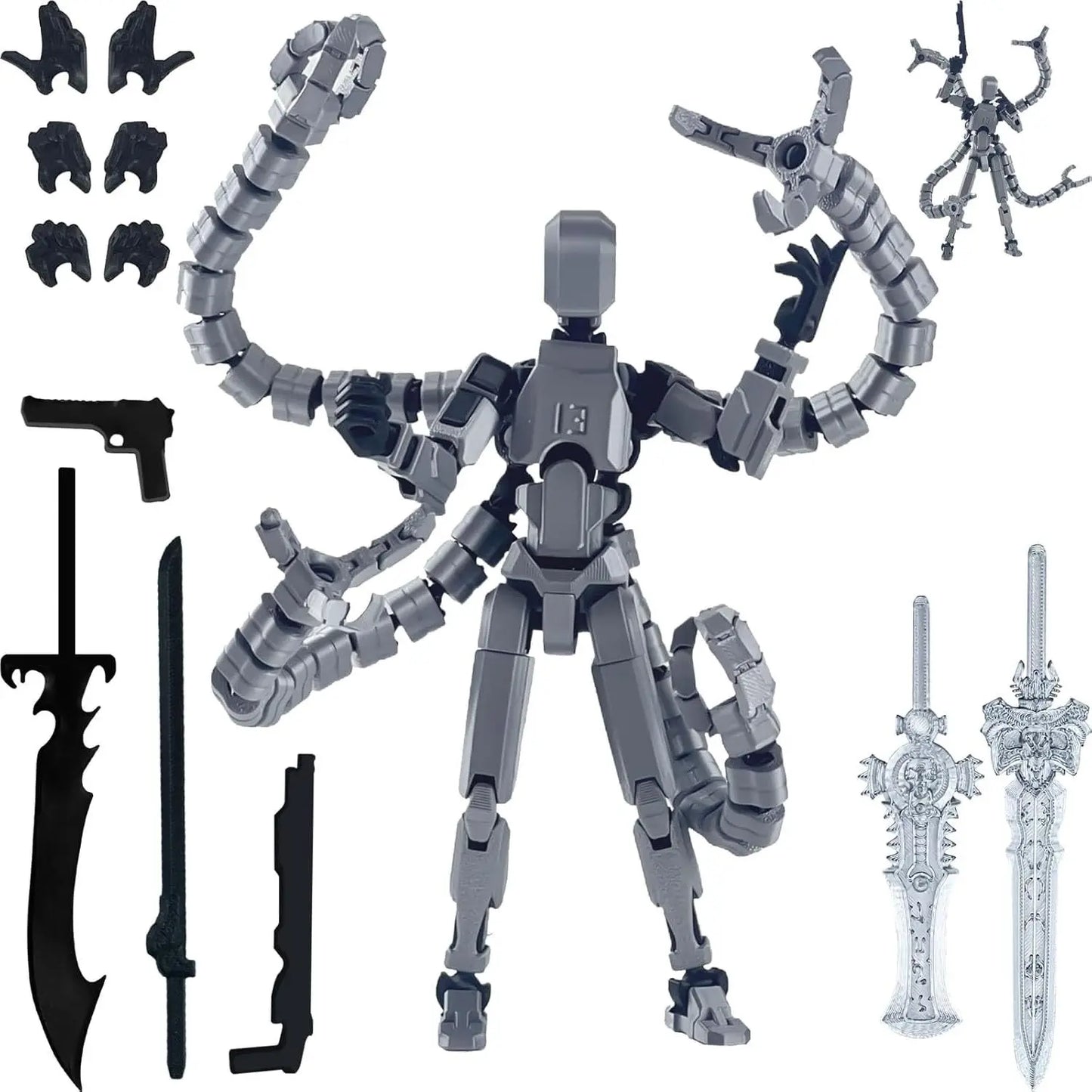 Assembly Completed T13 Action Figure 3D Printed Multi-Jointed Movable Titan 13 Lucky Dummy Nova Robot Action Figure Desktop