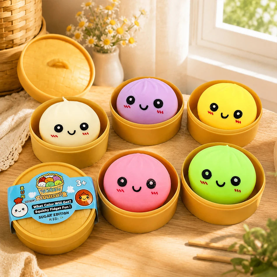 Rainbow Oversized Dumpling Squishies Soft Slow Rebound Sensory Squeeze Toy Relief Anxiety Fidget Stress Ball for ADHD Autism