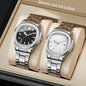 2/4PCS Men Business Watches Set Fashion Square Dial Quartz Wristwatch with Calendar lendar Reloj Hombre（Without Box）
