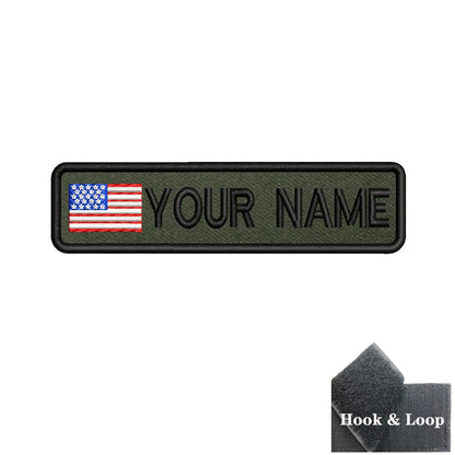 1PC 10cmX2.5cm Custom Name Flag Patch Badge Iron On Hook Loop Army green Netherlands Germany Russia France Belgium Italy Spain