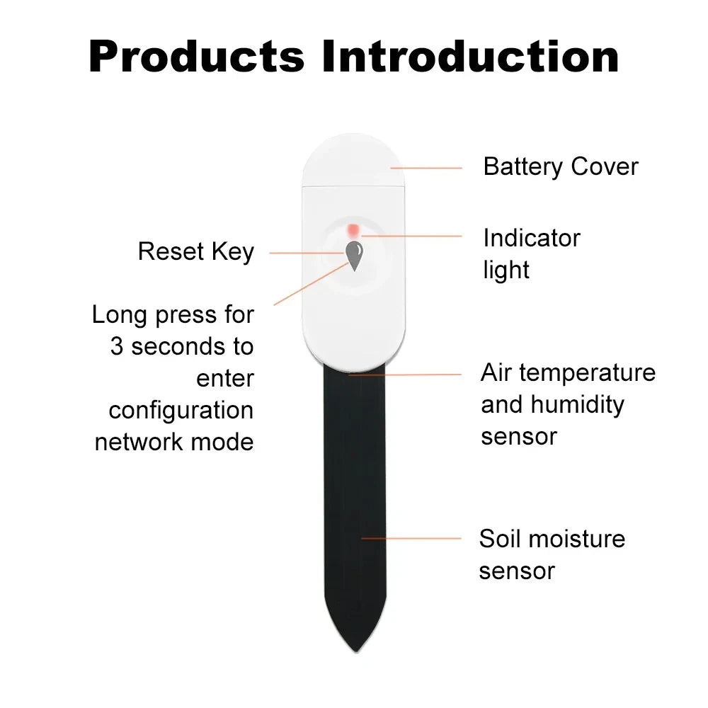 Zigbee Soil Tester Moisture Sensor Meter Tuya Temperature Humidity Moisture Detector For Plants Smart Home Automation Irrigation