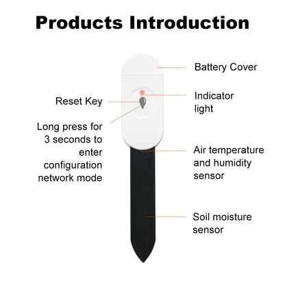 Zigbee Soil Tester Moisture Sensor Meter Tuya Temperature Humidity Moisture Detector For Plants Smart Home Automation Irrigation