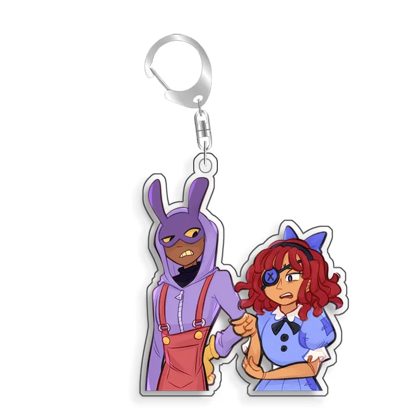 For The Amazing Digital Circus Ragatha Pomni Gangle Caine  Acrylic Selfmade Cute Cartoon Anime Keychain Pendant Toy Gifts 5cm