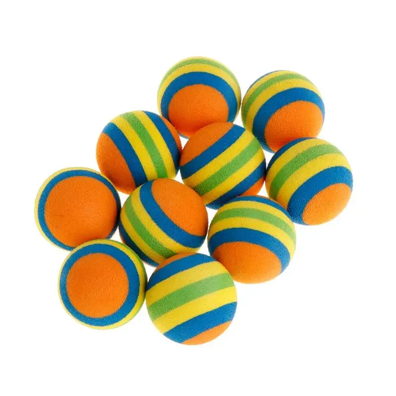 10Pcs Colorful Cat Toy Ball Interactive Cat Toys Play Chewing Rattle Scratch Natural Foam Ball Training Pet Supplies