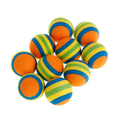 10Pcs Colorful Cat Toy Ball Interactive Cat Toys Play Chewing Rattle Scratch Natural Foam Ball Training Pet Supplies