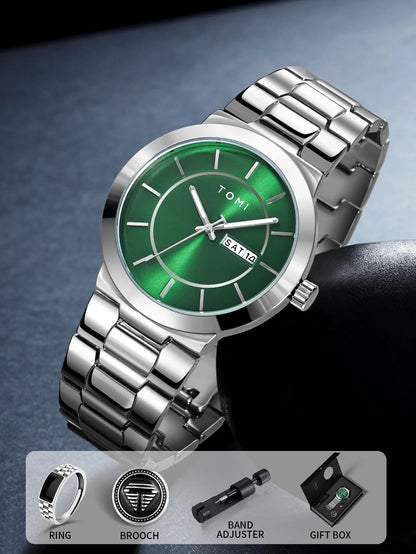 TOMI Luxury Business Men's Watch Gift Box Set Lapel Box Trendy Simple Multi-functional Quartz Watch Men's Watch Christmas