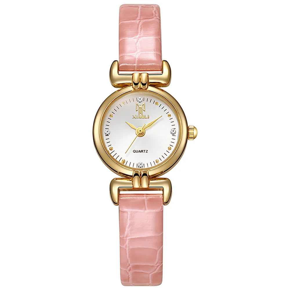 Ladies 2025 New Fashion Small Simple Diamonds Business Quartz Watch Women's Green Women Dress Clock Luxury Gift Wristwatch