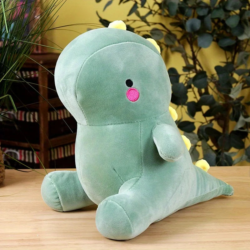 Color dinosaur plush toy,Squishy Dinosaur Doll Plush Toy, Sitting Soft Dino Plushie Colorful Little Cartoon Kawaii Animal Peluch