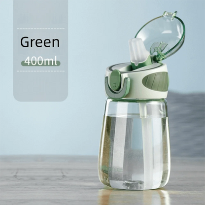 Portable Plastic Water Straw Cup Drop Proof with Scale Sippy Cup Leak-proof Food-Grade Silicone Water Bottle