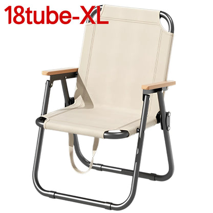 Portable Outdoor Folding Chair with Non-slip Mat Support 300kg Oxford Cloth Chair for Camping Picnic Beach Fishing Ultra-light