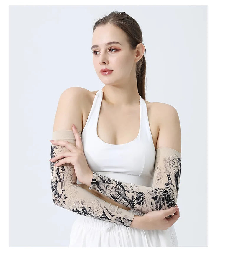 Musion New Seamless Tattoo Sleeves Anti UV Dust Hand Sock Arm Sleeves Fishing Motorcycle Bicycle Unisex Tattoo Sleeve Set A Pair