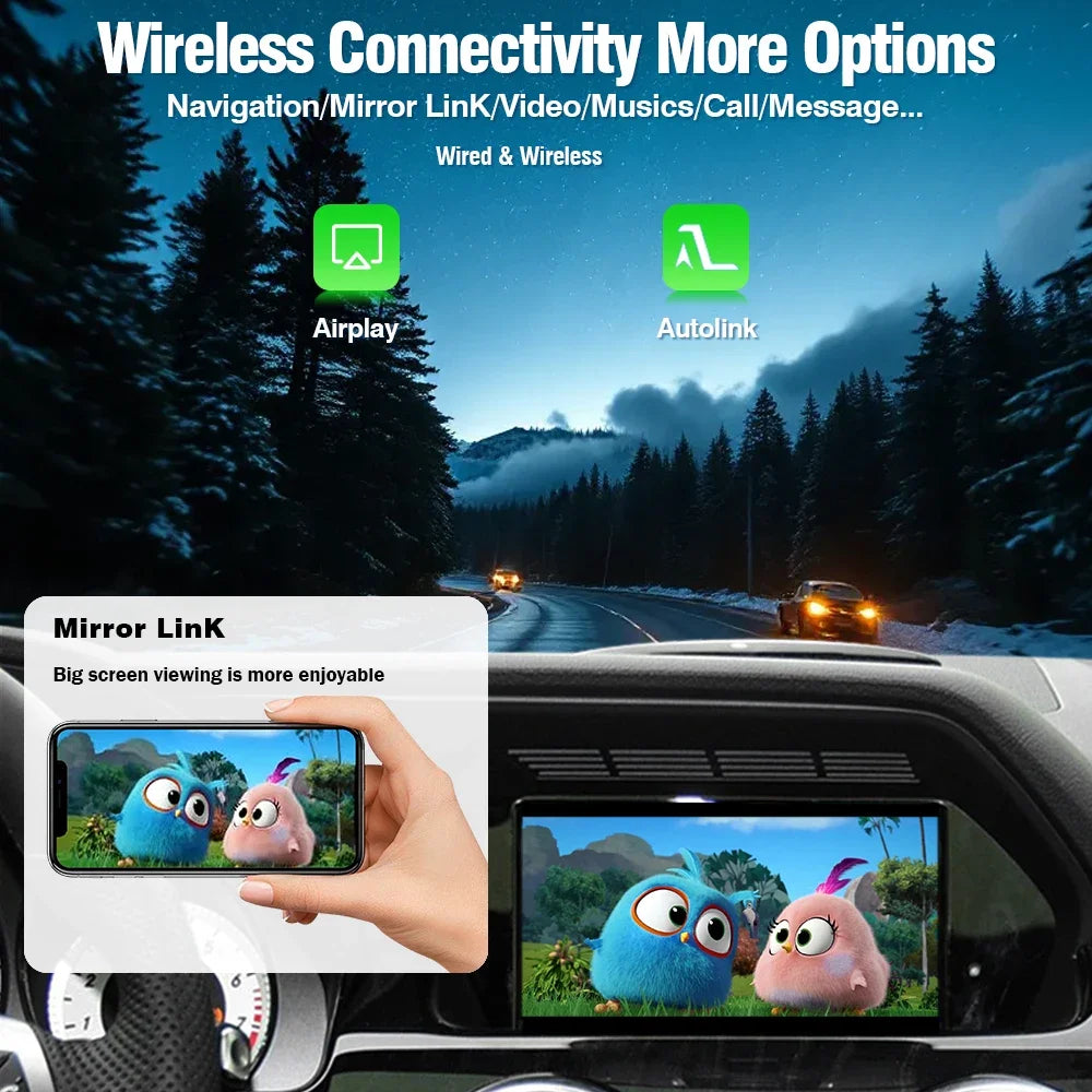 AUTOTOP Wireless CarPlay Android Auto Upgrade Adapter for Mercedes Benz A B C E CLA GLA GLK ML Sprinter NTG4.5 Becker Car AI Box, Airplay Android Mirror GPS BT, SWC Steering Wheel Control, Plug & Play Keep Original Factory Sy