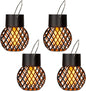 Solar LED Outdoor Flame Effect Hanging Lantern Out Waterproof Garden Decoration Lamp Solar Fairy Light For Patio Garden Yard