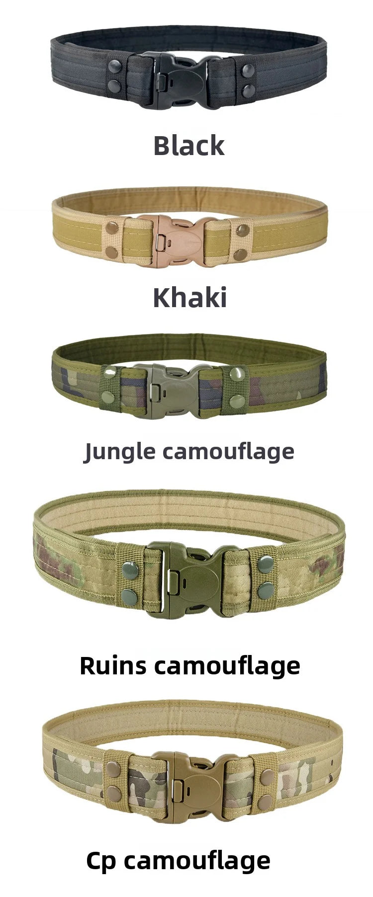 Camouflage Tactical Belt Men's Quick Release Nylon Military Belt Outdoor Combat Oxford Cloth Mountaineering Trouser Waist Belt