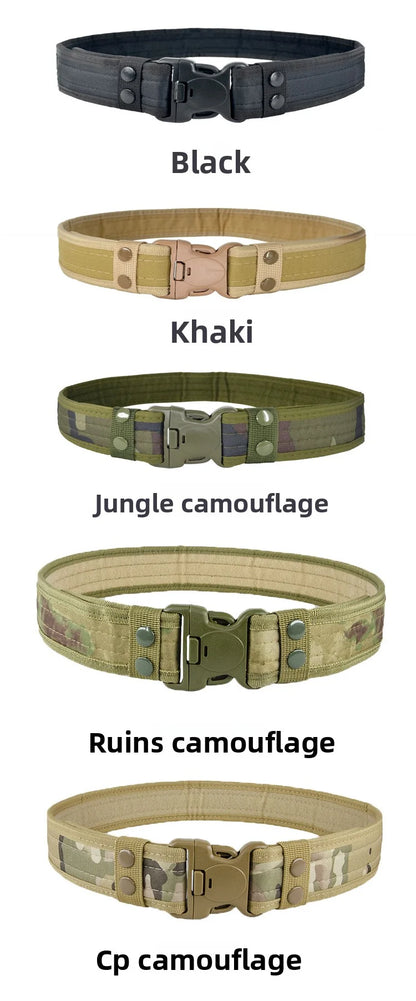 Camouflage Tactical Belt Men's Quick Release Nylon Military Belt Outdoor Combat Oxford Cloth Mountaineering Trouser Waist Belt