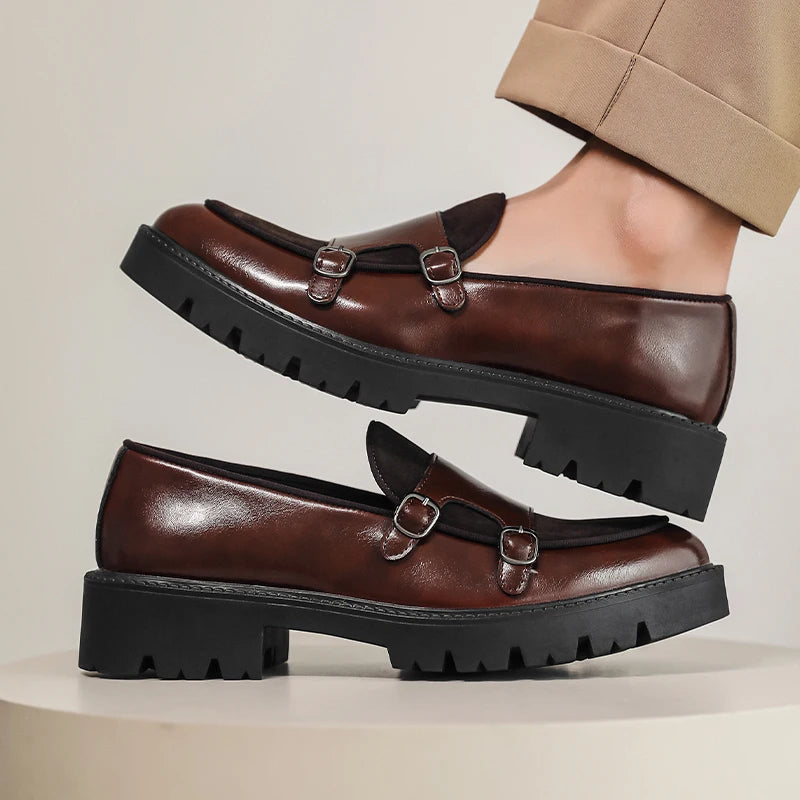 DIMANYU Men's Loafers Pointed Toe 2026 New Autumn British Style Slip-On Casual Thick-Soled Large Size Moccasins