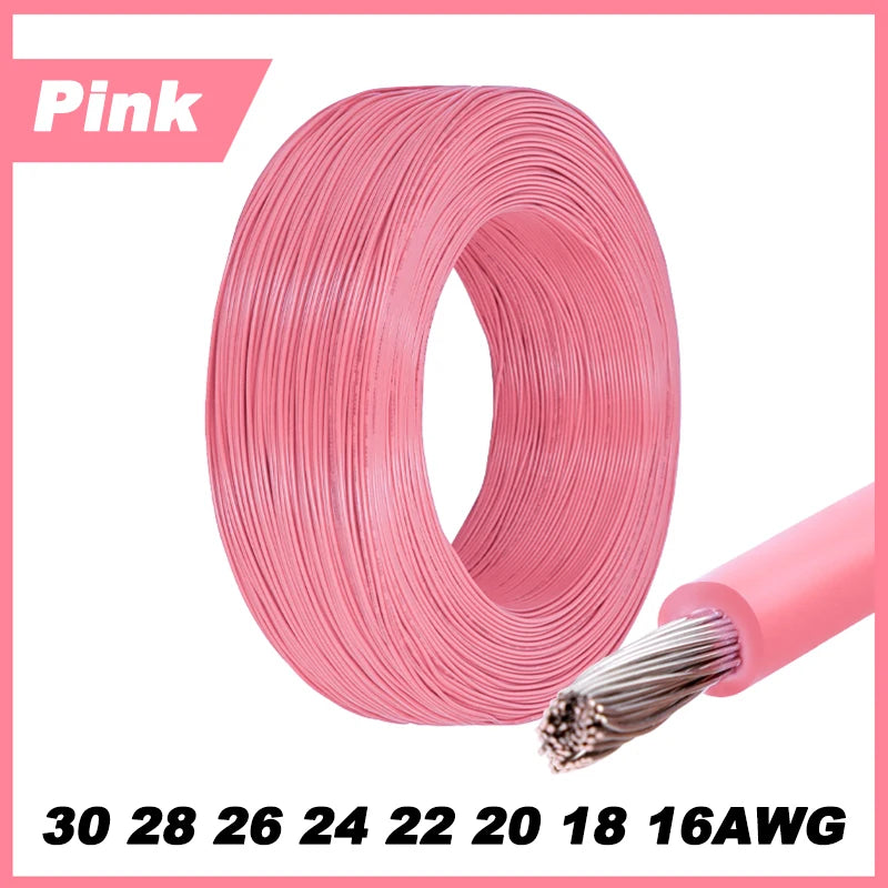 12Colors 1007 Stranded Electric Wire 5/10M 30/28/26/24/22/20/18/16AWG PVC Insulated Tinned Plating Copper Cable for DIY LED Line