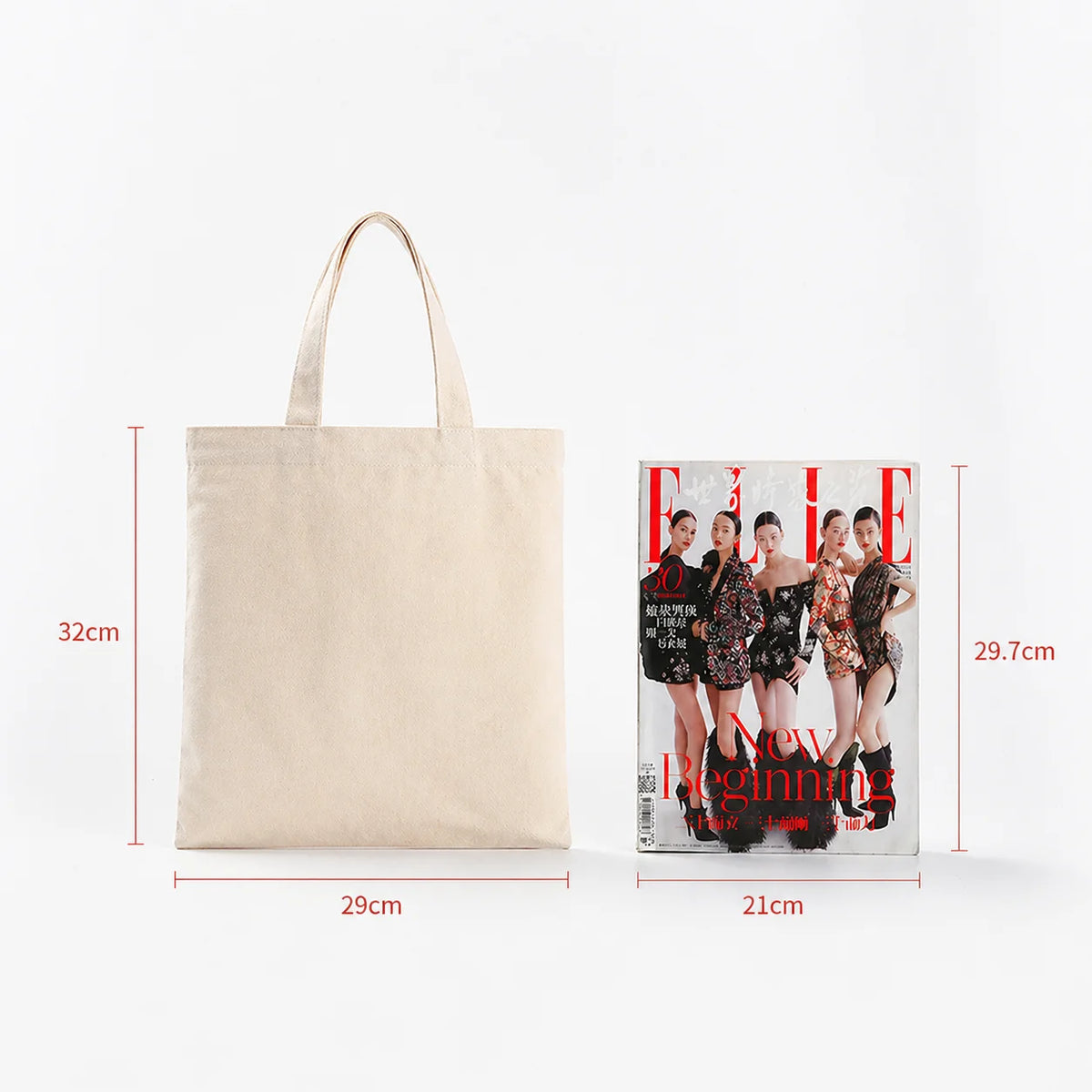 100pcs/lot Custom Canvas Tote Bag with Logo Small Batch Wholesale Reusable Cotton Shopping Bag