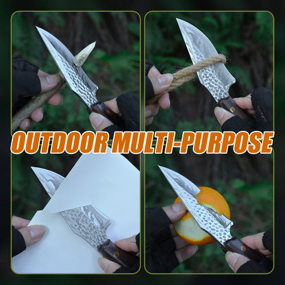 High quality stainless steel blade, ergonomic wooden handle, lightweight and durable - ideal for outdoor, home kitchen use and h