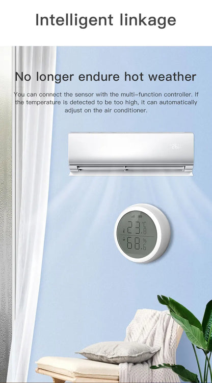 Temperature and Humidity Sensor With LCD for ZigBee Smart life APP Google Alexa Voice Control Support Multi-mode Gateway Option