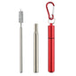 304 Stainless Steel Retractable Straw Kit, Portable Aluminum Tube, Outdoor Folding Straw Kit, with Cleaning Brush, Colors, Trave