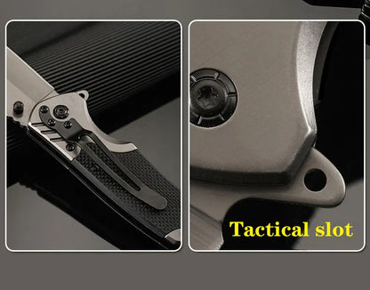 Compact folding knife with outdoor functions, stainless steel small knife, portable travel knife, fruit knife, for camping.