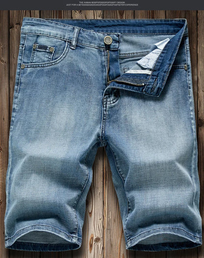 2026 Summer Shorts Jeans Men Denim Pants Stretch Dark Blue Fashion Design Men's Jeans Slim Straight Male Short Jeans Hombre