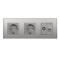 Bingoelec Grey Smart Light Switch and WiFi Wall Socket with Crystal Glass Panel Switches with Sockets Home Improvement