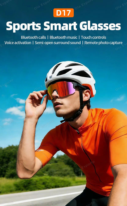 Smart Cycling Glasses Men Bluetooth UV400 Polarized Sunglasses Man AI Voice Intelligent Headphones Call Music Play Camera Remote