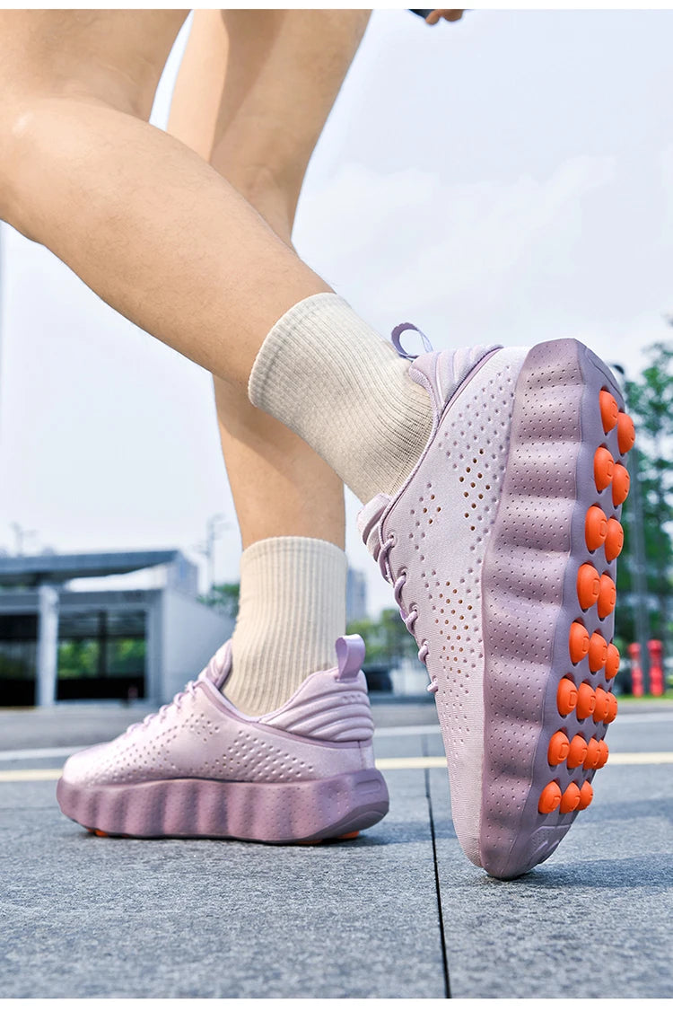 ClaWave Men Women Running Shoes Massage Particles Supercritical Cushioning Breathable Knit Sports Sneakers Non-slip Walking Shoe