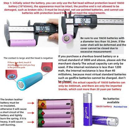 8*18650 Power Bank Case 22.5W Fast Charging USB C Battery Storage Box Transparent DIY Shell for iPhone Xiaomi Samsung