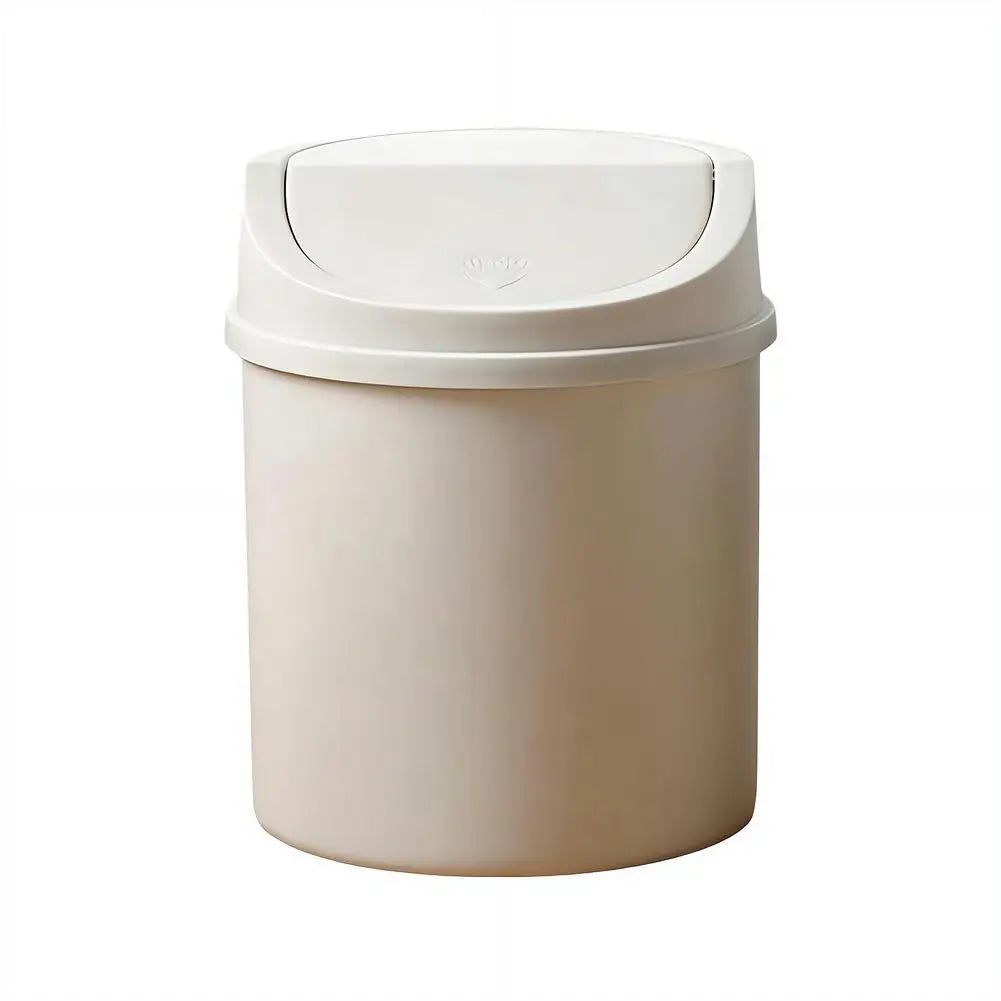 Mini Desktop Trash Can with Press-Top Lid Small Waste Bin for Office Desk & Bedroom Portable Space-Saving Trash Tube