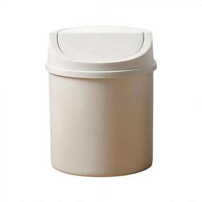 Mini Desktop Trash Can with Press-Top Lid Small Waste Bin for Office Desk & Bedroom Portable Space-Saving Trash Tube