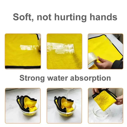 1/2/3/6/10pcs 30X60cm Microfiber Car Cleaning Towels Soft Quick Drying for Windows Mirrors Wiping Rags Double Layer Wash Cloth