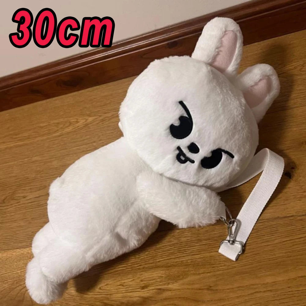 @*SKZOO Kpop Plush Toys,Wolf Bear Foxes Duck Cartoon Cute Plush Animal Backpack Dolls, Large Messenger Bag, Throw Pillow, Gift