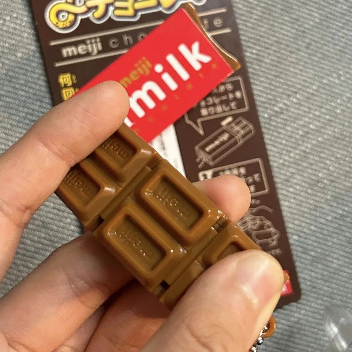 Fidget Toy Simulated Meiji Chocolate Bendy Snap-And-Play Stress Relief Jp Style Keychain Pendant Funny Gifts Creative Gadgets