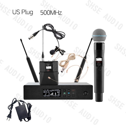 Qlxd B58 Headband Lavalier Professional Wireless Microphone Set Stable Transmission Suitable for Stage Performance Equipment